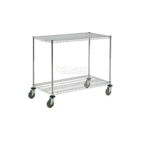 Global Equipment Nexel    Chrome ESD Adjustable Shelf Truck, 2 Shelf, 60"L x 24"W x 40"H, Polyurethane Casters C24603ESD2